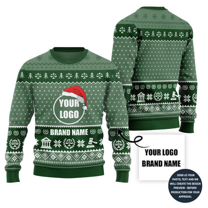Custom Logo And Firm Name Ugly Xmas Sweater For Lawyers