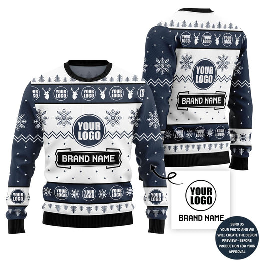 Custom Logo And Name Christmas Sweater For Business