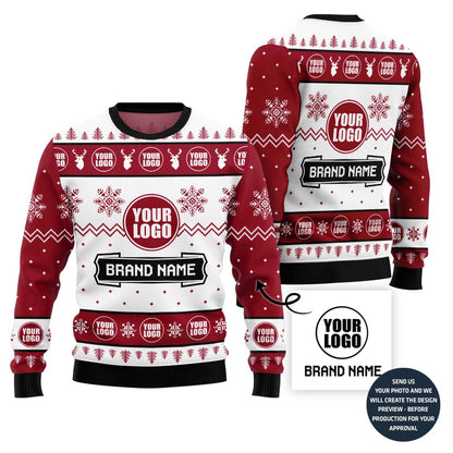 Custom Logo And Name Christmas Sweater For Business