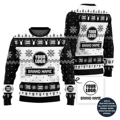 Custom Logo And Name Christmas Sweater For Business
