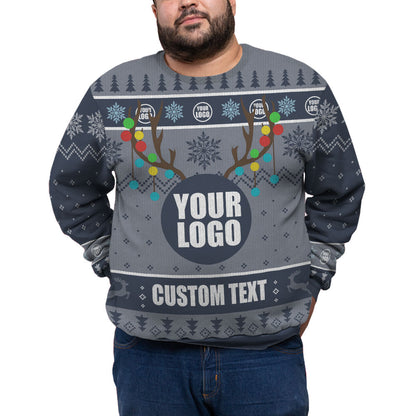 Custom Logo And Name For Team Plus Size Xmas Sweater