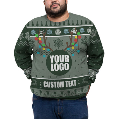 Custom Logo And Name For Team Plus Size Xmas Sweater