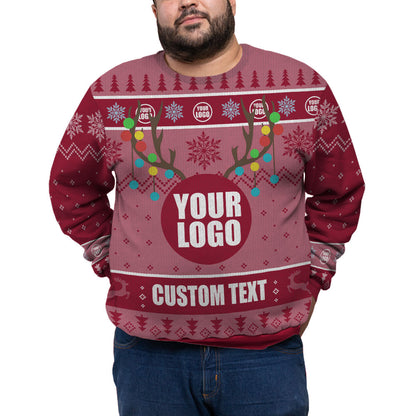 Custom Logo And Name For Team Plus Size Xmas Sweater