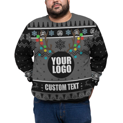 Custom Logo And Name For Team Plus Size Xmas Sweater