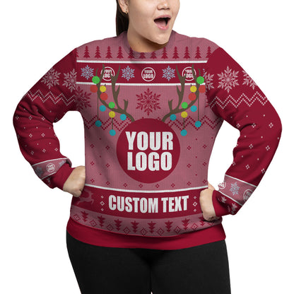 Custom Logo And Name For Team Plus Size Xmas Sweater