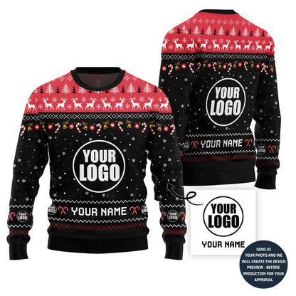 Custom Logo And Name For Teams Ugly Christmas Sweater