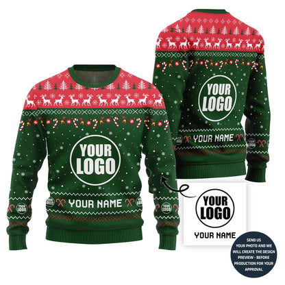 Custom Logo And Name For Teams Ugly Christmas Sweater