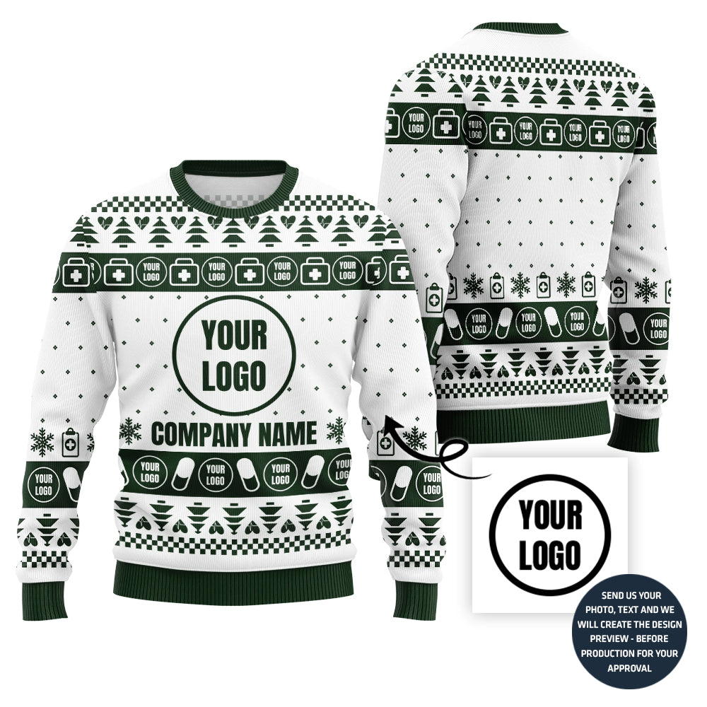Custom Logo And Name Medical Ugly Christmas Sweater