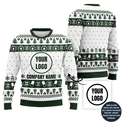 Custom Logo And Name Medical Ugly Christmas Sweater