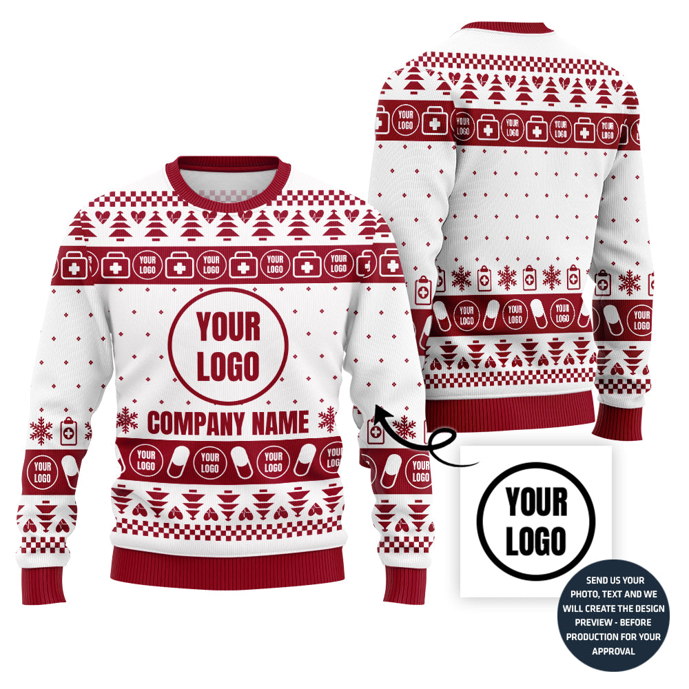 Custom Logo And Name Medical Ugly Christmas Sweater