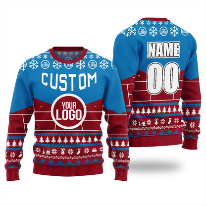 Custom Logo And Name Pickleball Christmas Ugly Sweater