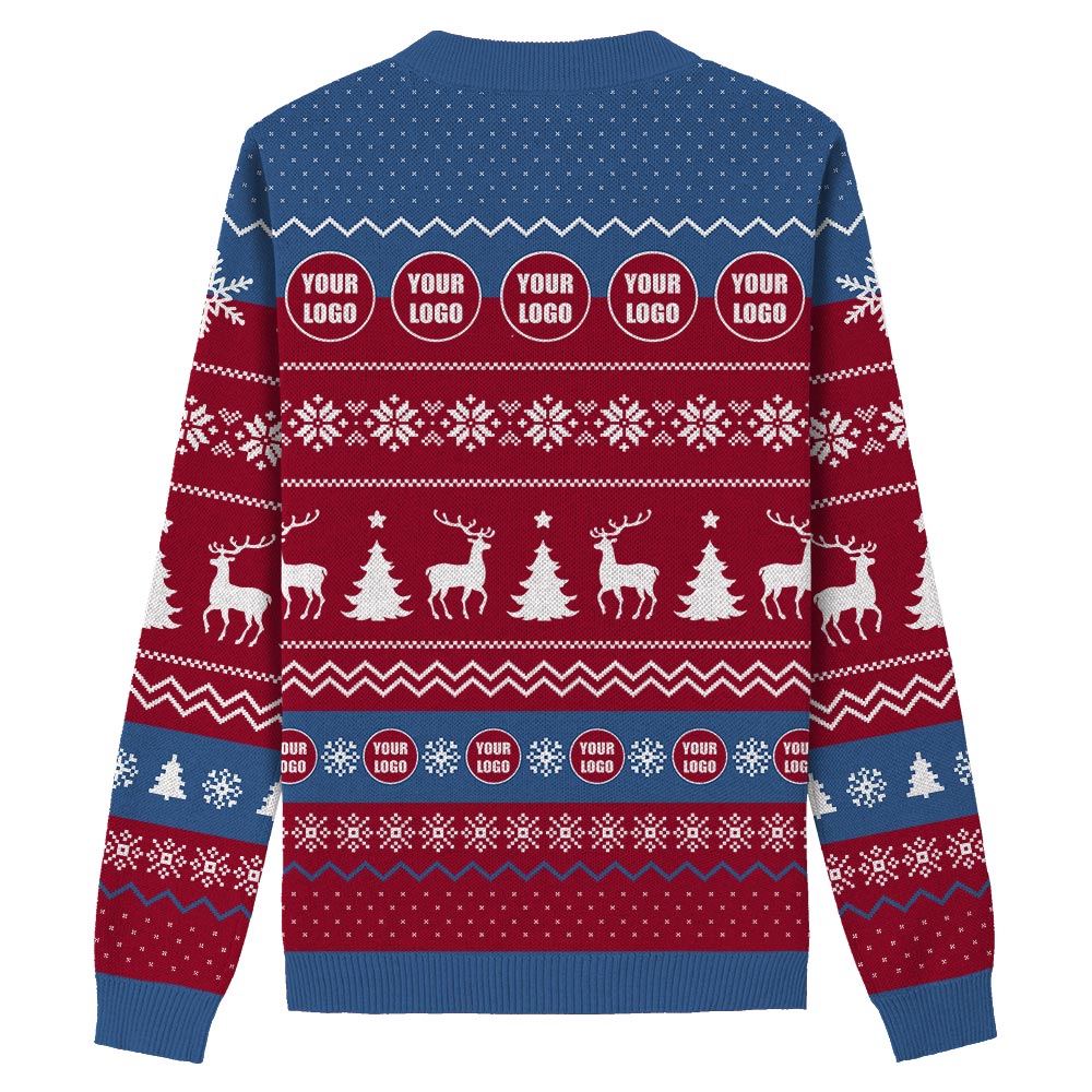 Custom Logo And Name Ugly Christmas Knit Sweater For Brand Red