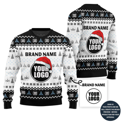 Custom Logo And Name Ugly Christmas Sweater For Branding
