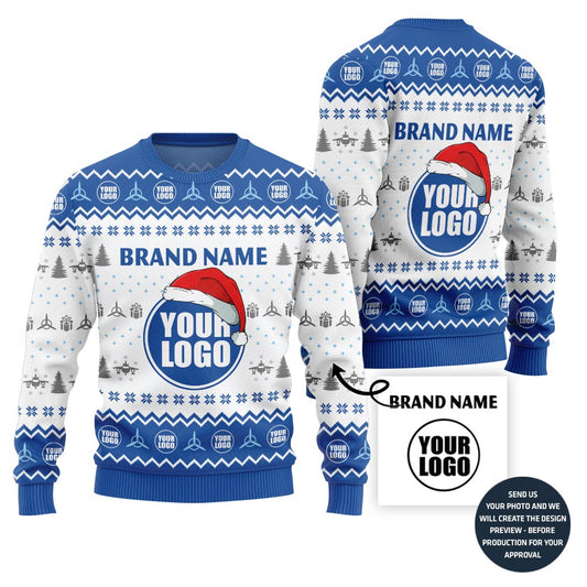 Custom Logo And Name Ugly Christmas Sweater For Branding