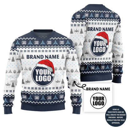 Custom Logo And Name Ugly Christmas Sweater For Branding
