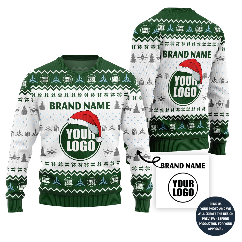 Custom Logo And Name Ugly Christmas Sweater For Branding