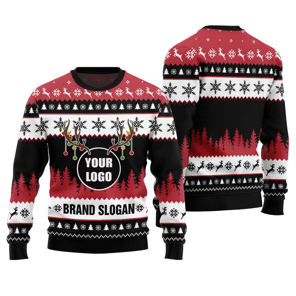 Custom Logo And Slogan Brand Ugly Xmas Sweater