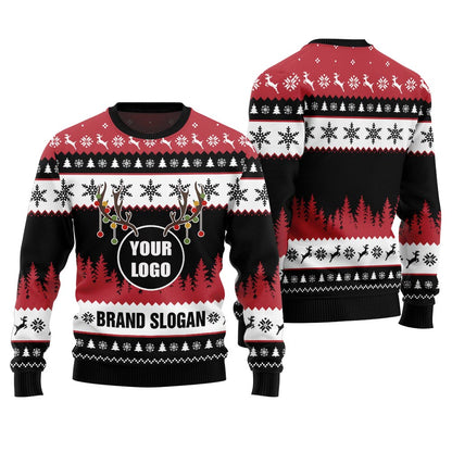Custom Logo And Slogan Brand Ugly Xmas Sweater