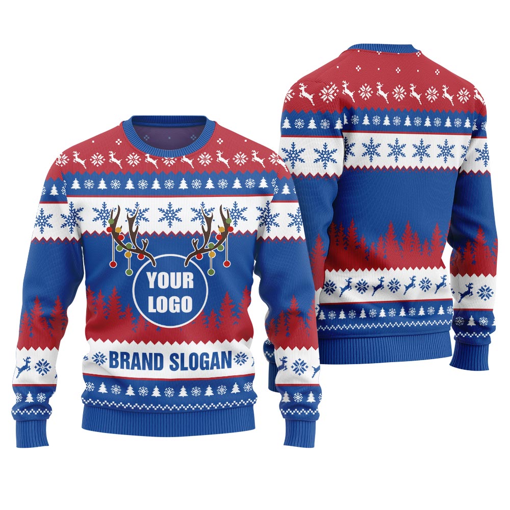 Custom Logo And Slogan Brand Ugly Xmas Sweater