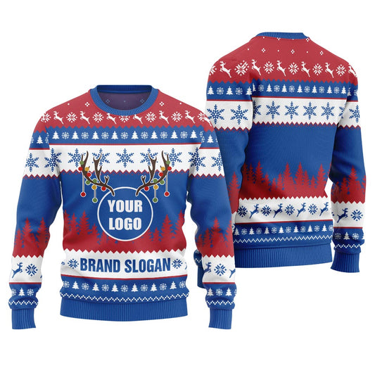Custom Logo And Slogan Brand Ugly Xmas Sweater