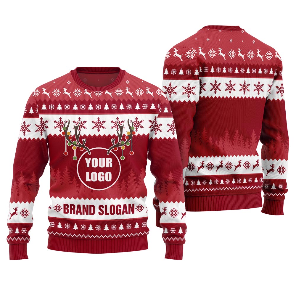 Custom Logo And Slogan Brand Ugly Xmas Sweater
