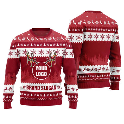 Custom Logo And Slogan Brand Ugly Xmas Sweater