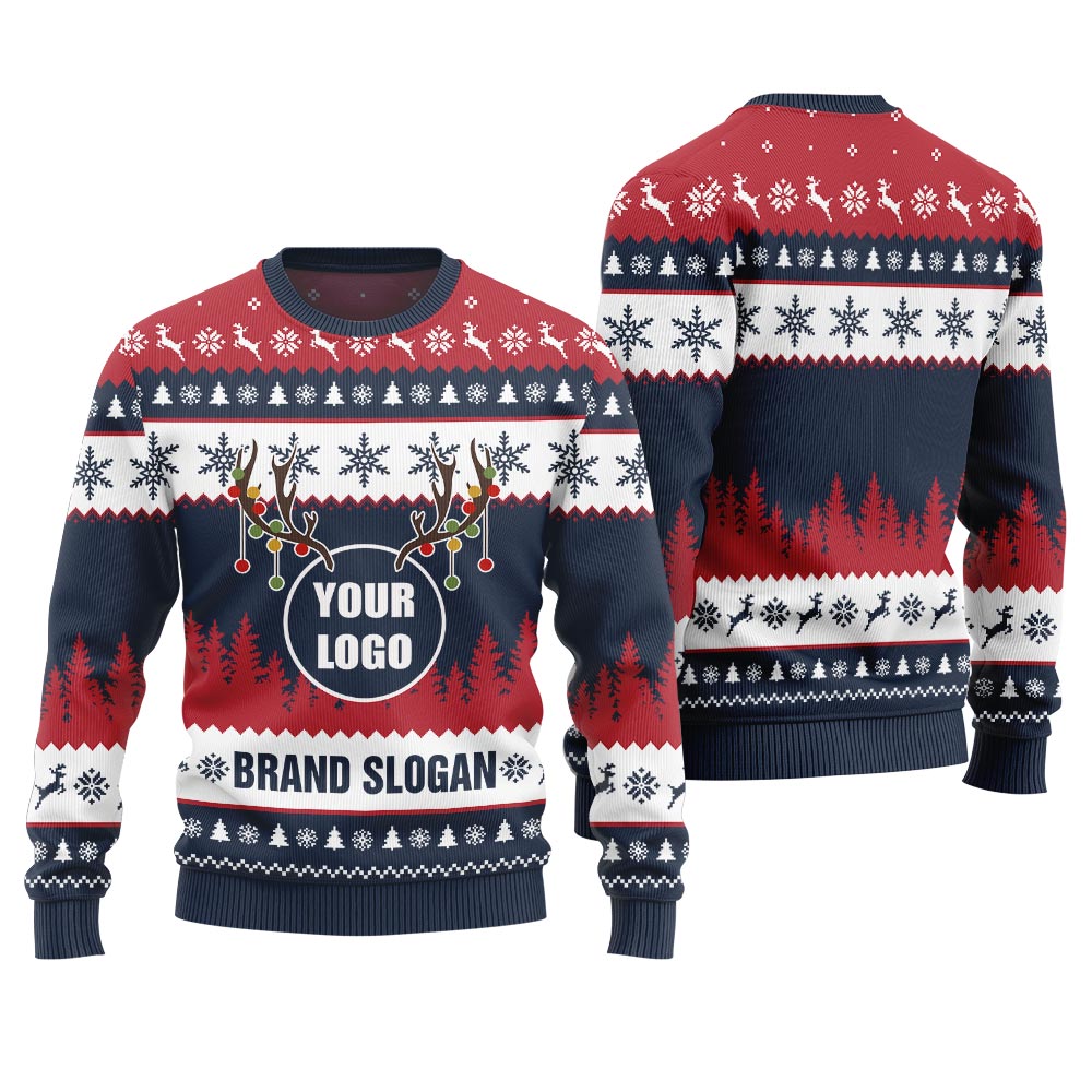 Custom Logo And Slogan Brand Ugly Xmas Sweater