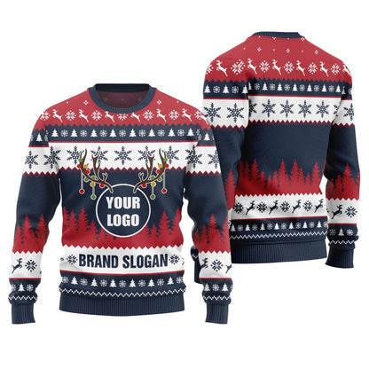 Custom Logo And Slogan Brand Ugly Xmas Sweater