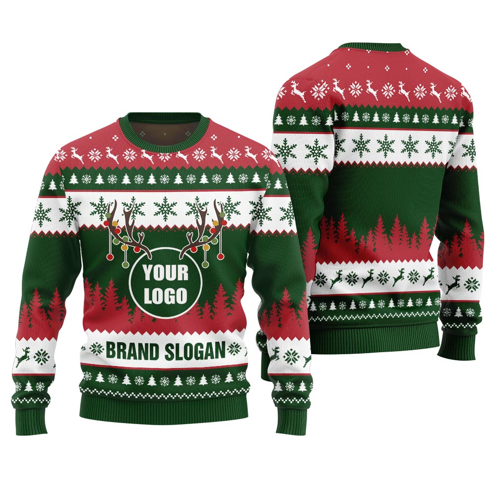 Custom Logo And Slogan Brand Ugly Xmas Sweater