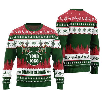 Custom Logo And Slogan Brand Ugly Xmas Sweater