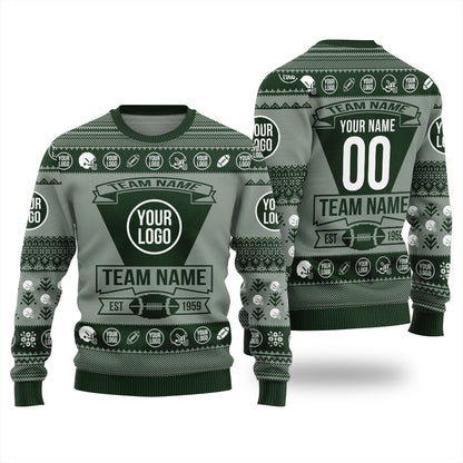 Custom Logo And Team Name For Football Club Xmas Sweater