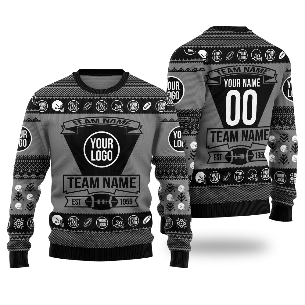 Custom Logo And Team Name For Football Club Xmas Sweater