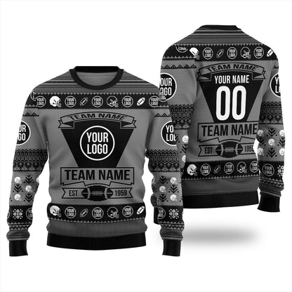 Custom Logo And Team Name For Football Club Xmas Sweater