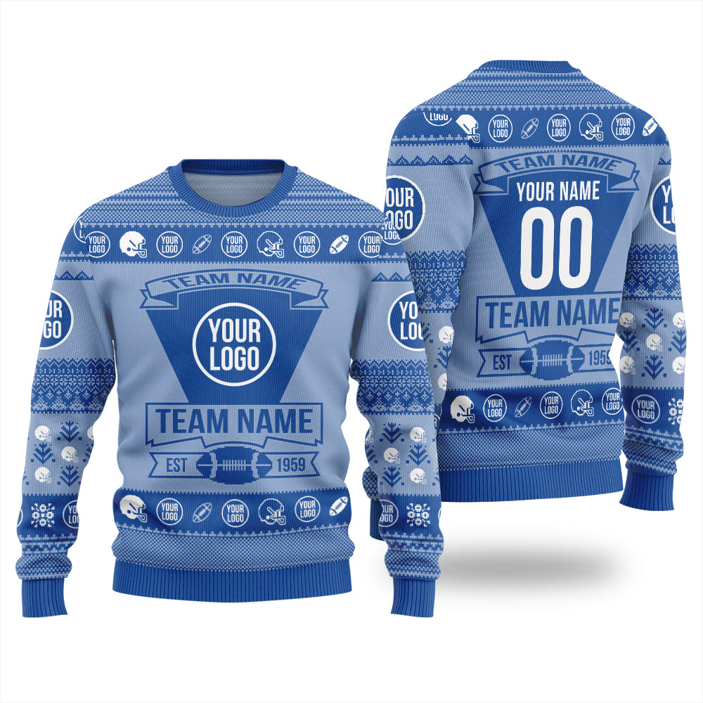 Custom Logo And Team Name For Football Club Xmas Sweater