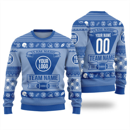 Custom Logo And Team Name For Football Club Xmas Sweater