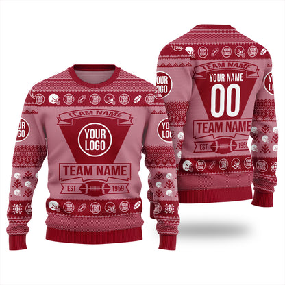 Custom Logo And Team Name For Football Club Xmas Sweater