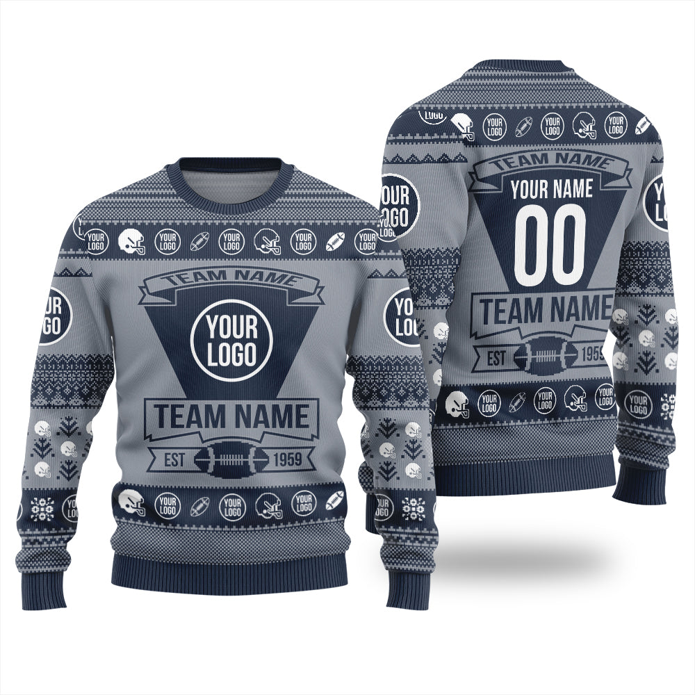 Custom Logo And Team Name For Football Club Xmas Sweater