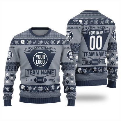 Custom Logo And Team Name For Football Club Xmas Sweater