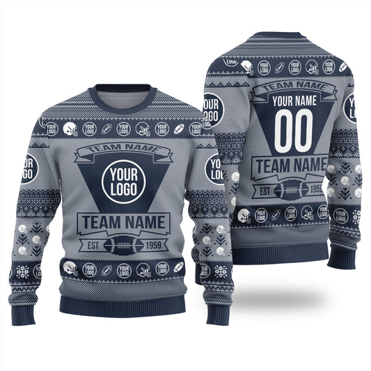 Custom Logo And Team Name For Football Club Xmas Sweater