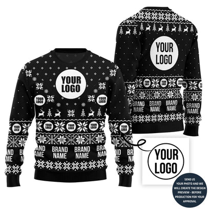 Custom Logo And Team Name Funny Ugly Christmas Sweater