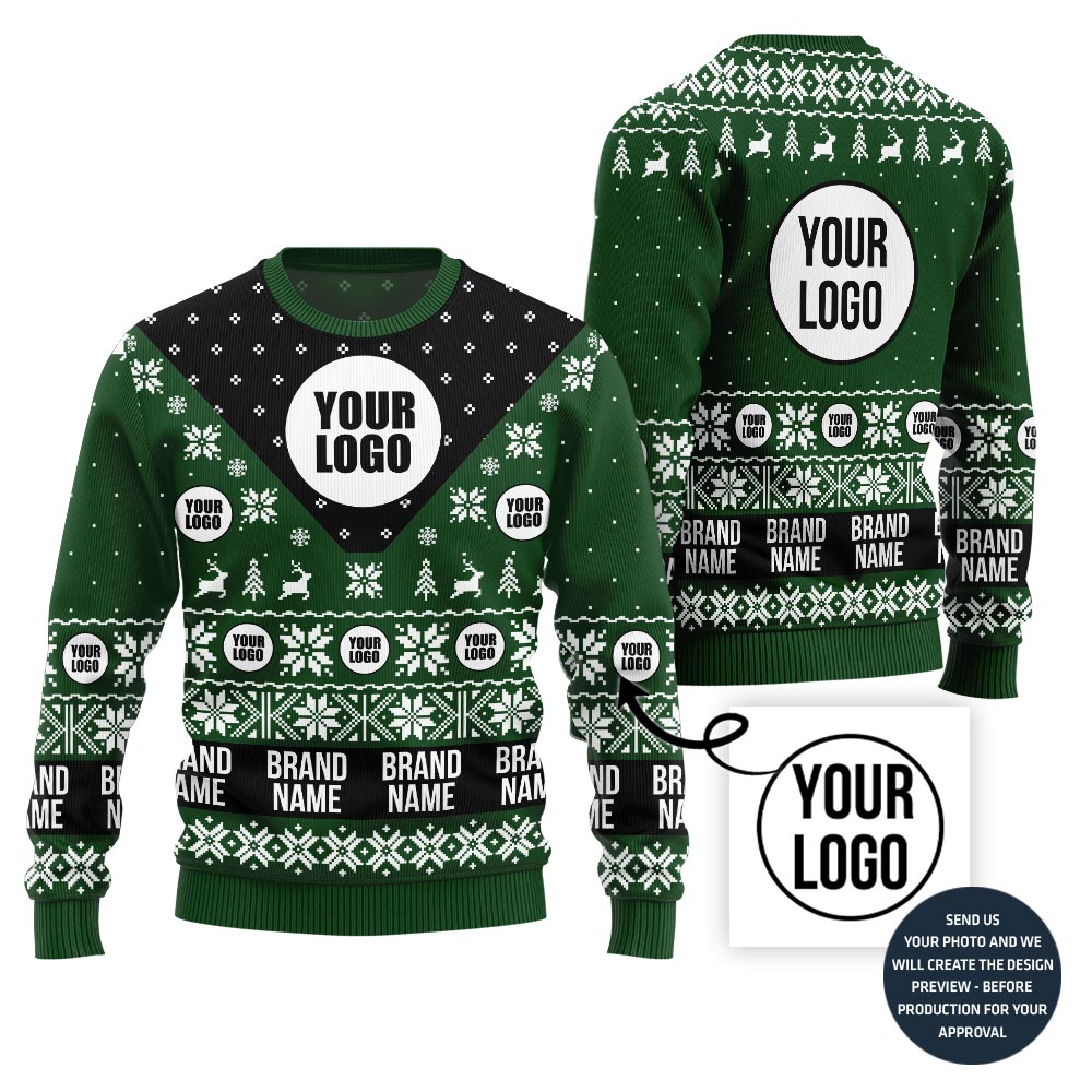 Custom Logo And Team Name Funny Ugly Christmas Sweater