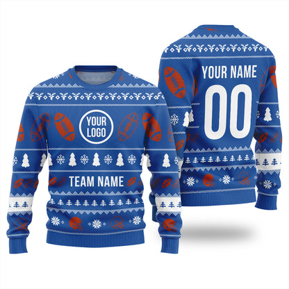 Custom Logo And Team Name Xmas Sweater With Preview
