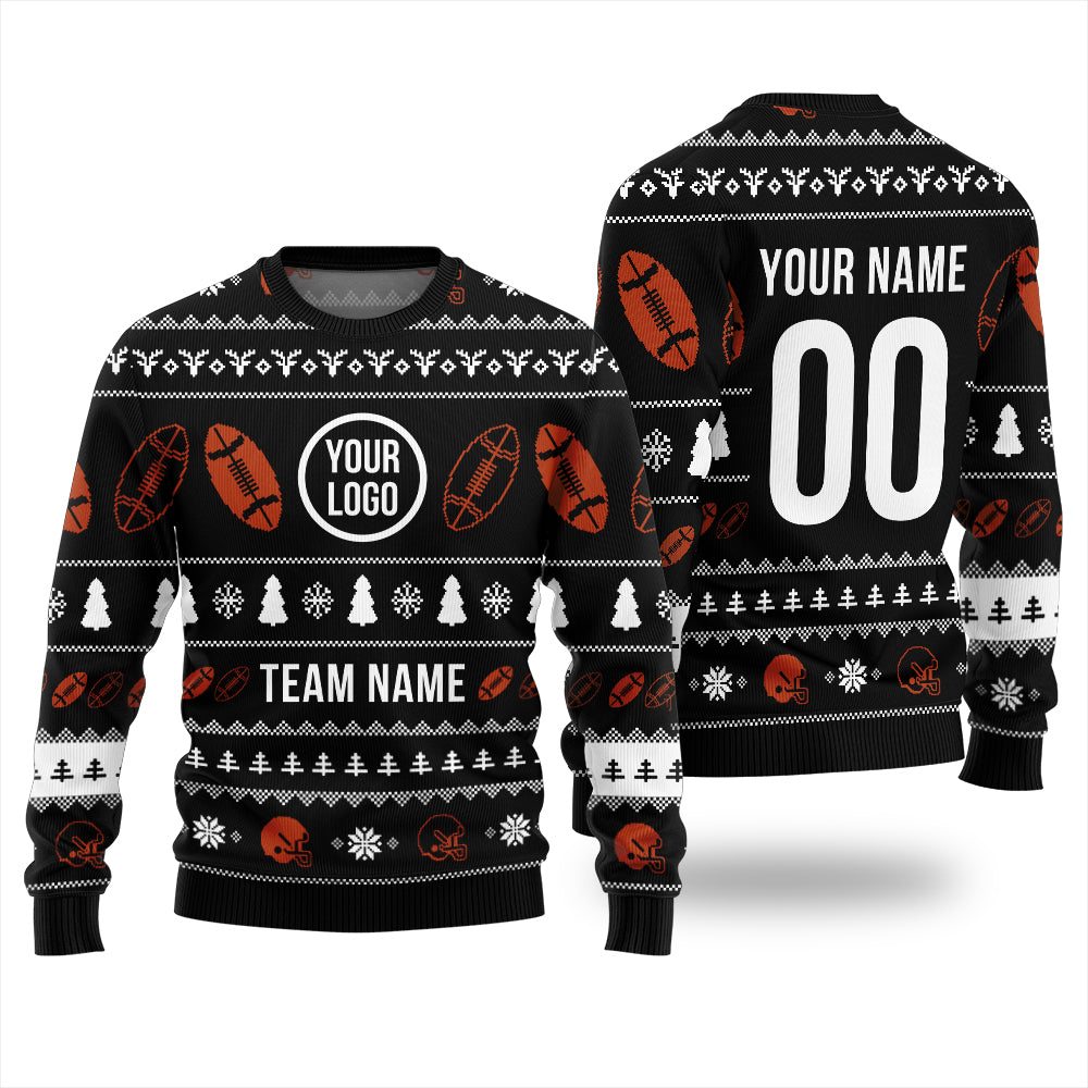 Custom Logo And Team Name Xmas Sweater With Preview
