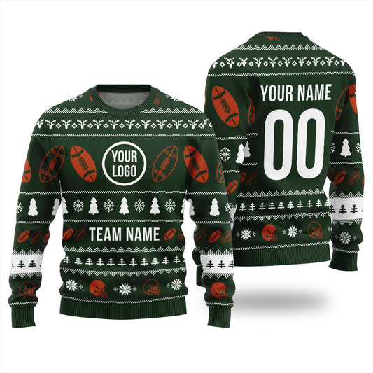 Custom Logo And Team Name Xmas Sweater With Preview
