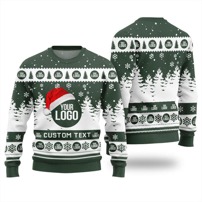 Custom Logo And Text Christmas Sweater For Company