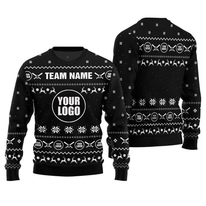 Custom Logo Baseball Ugly Christmas Sweater Men
