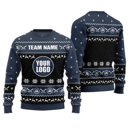 Custom Logo Baseball Ugly Christmas Sweater Men
