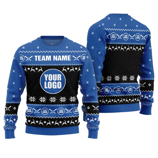 Custom Logo Baseball Ugly Christmas Sweater Men