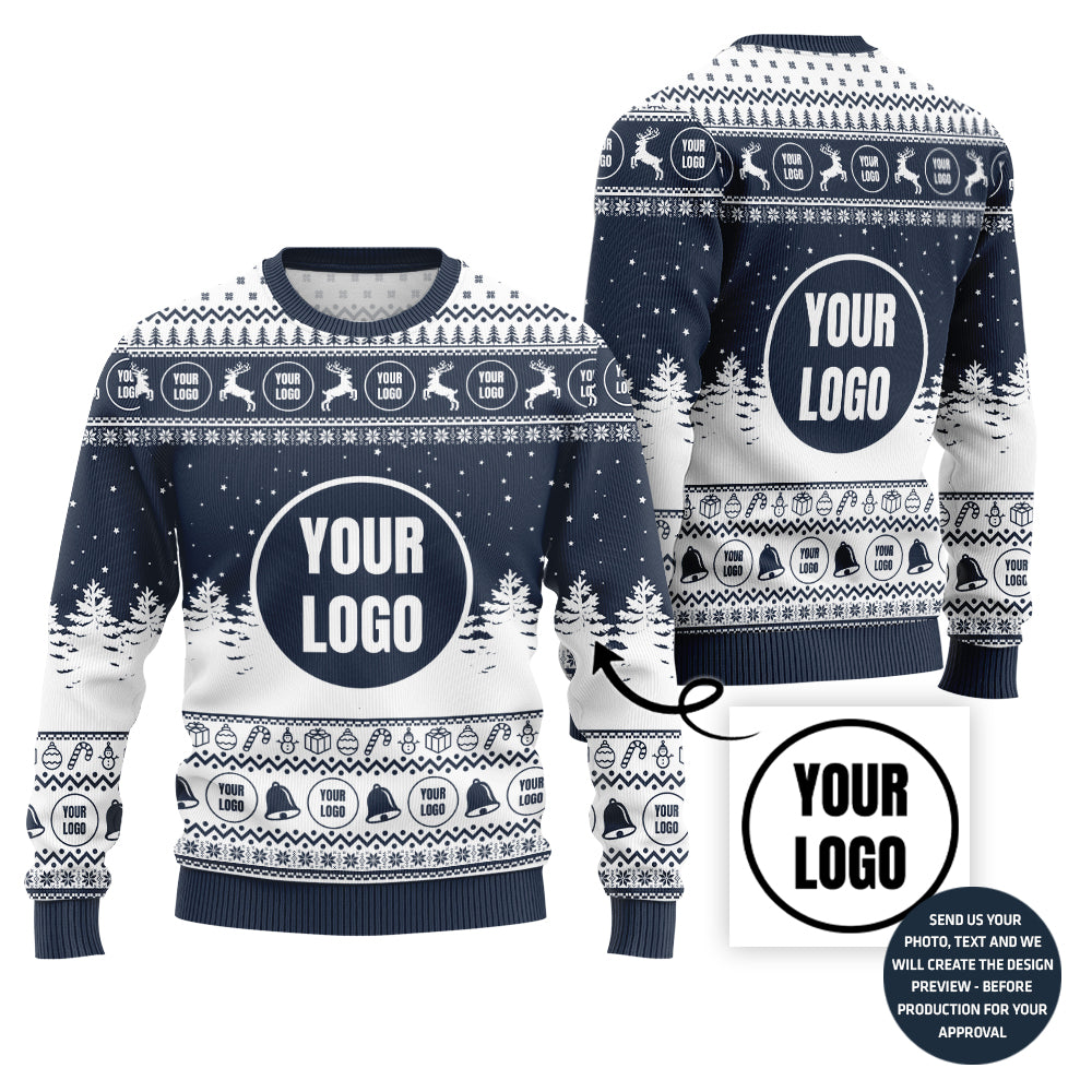 Custom Logo Basic Ugly Christmas Sweater For Group