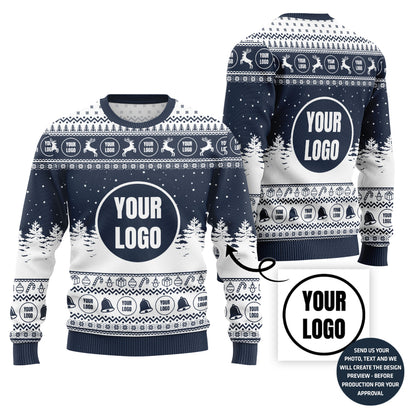 Custom Logo Basic Ugly Christmas Sweater For Group